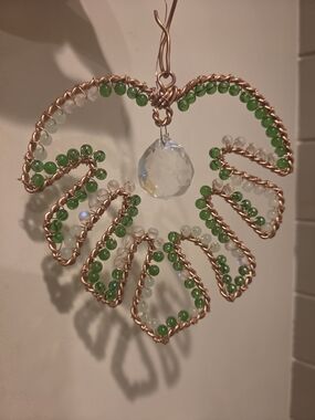Handmade Monstera Albo Suncatcher